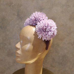 Diadema Morada Pompones