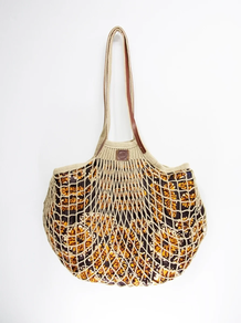 Bolso sarea beige flor caldera /asa larga