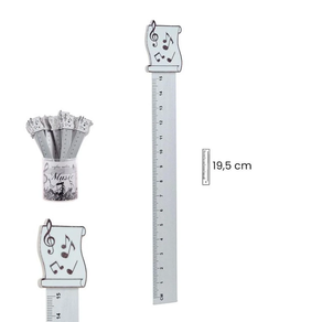 Regalo música: Regla 15 cm Aluminio Notas Musica