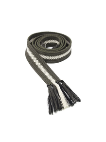 Cinturón espiga gris y crudo