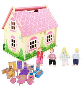 Casita de madera amueblada