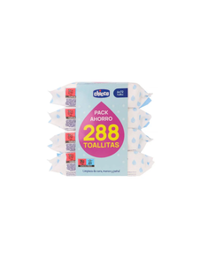CHICCO TOALLITAS LIMPIADORAS BEBÉ TETRAPACK 4*72 (288 TOALLITAS)
