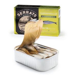 Sardinillas Serrats en aceite de oliva. 16/20 piezas.