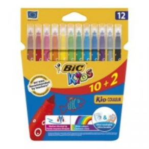 Pack 12 rotuladores Bic  ultralavables trazo medio 0,8