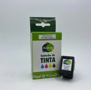 Cartucho de tinta negra HP 302XLBK compatible.
