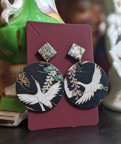 Pendientes "Grulla" artesanales