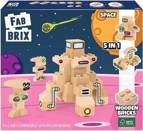 BLOQUES DE MADERA ESPACIO 67 PZAS FABBRIX