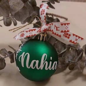 Bola verde de navidad personalizada