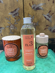 SET MIKADO CERABELLA: mikado, recambio y vela.- Amber & Vanilla