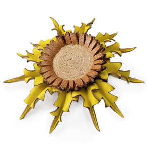 Broche Eguzkilore – Cuero (8 cm) Amarillo - cuoio