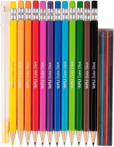 Estuche Portaminas de colores Color Click + Sacapuntas + 12 recambios