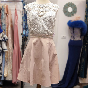 Vestido Lipsy Guipur Rosa Strass - Talla 38