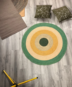 Alfombra redonda Yute verde 110 cm