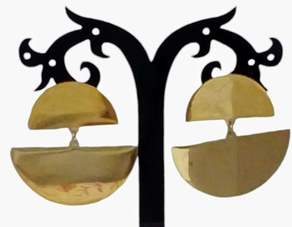 Pendientes de acero dorado minimalista