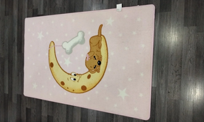 Alfombra infantil lavable 100 x 150 rosa