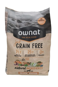 Pienso perro Ownat Just Grain Free SALMON Y MARISCO 3kg