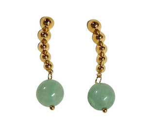 Pendientes  bolitas con jade