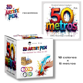 Recambio Boligrafo 3D Artist Pen 50Mts (10 Col. X 5Mts)