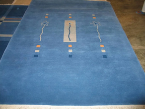 Alfombra lana anudada a mano 170 x 240 azul-98