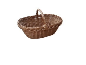 cesta de mimbre con asa