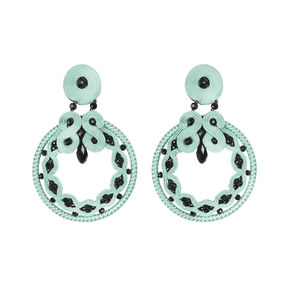 Pendientes Soutache Agua y Azabache 
