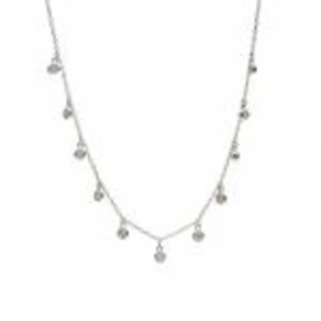 Gargantilla de plata con colgantes circonitas redondas
