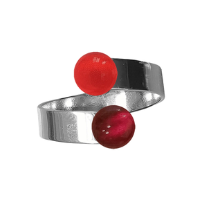 ANILLO CRISTAL DOBLE SENCILLO CALDERA Y ROJO