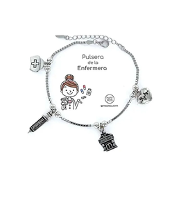 PULSERA PLATA PROFESIONES ENFERMERA