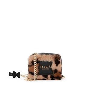 Monedero Mediano Tous Amaya Wild Animal Print Beige-Negro