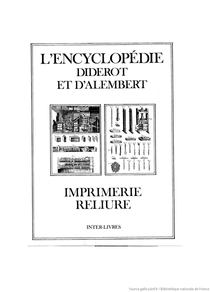 DIDEROT ET D´ALEMBERT IMPRIMERIE- RELIURE