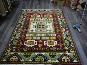 alfombra lana anudada a mano 144 x 200 kazak-red