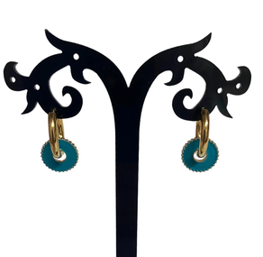 Pendientes de aro con rondel esmalte