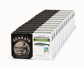 Conserva de Sardinillas en aceite de oliva ecológico (12 latas) - SERRATS