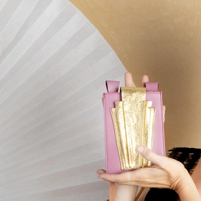 Bolsito Riñonera Flapper Rosa y Dorado