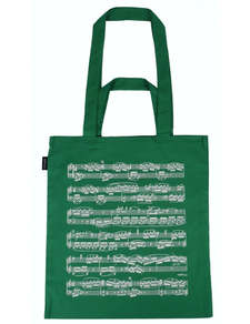 Regalo música: Bolsa Tela Partitura Verde Doble Asa