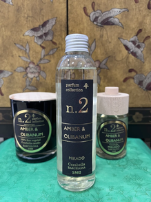 SET MIKADO CERABELLA: mikado, recambio y vela.- Amber & Olibanum