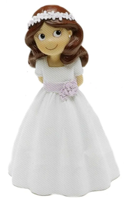 FIGURA TARTA COMUNIÓN CINTURÓN FLOR LILA