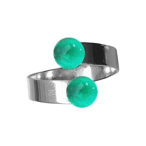 ANILLO CRISTAL DOBLE SENCILLO ESMERALDA CLARO LISO