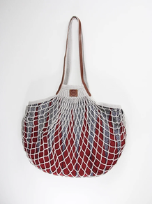 Bolso sarea gris lenguas granates /asa larga