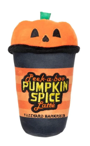 Txakurrentzako jostailua "Peek-A-Boo Pumpkin Spice Latte" Haloween Fuzzyard