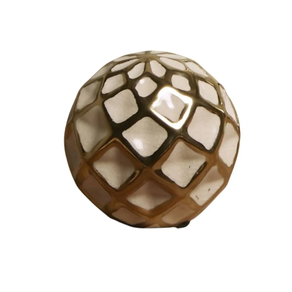 Bola cerámica beige/oro 10 d. cms.