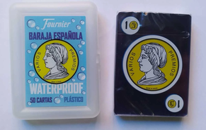 Baraja 50 cartas Fournier española de plástico waterproof 62,5X88 mm con estuche rigido
