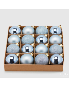 BOLAS NAVIDAD POLY X16 AZUL