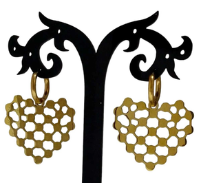 Pendientesde acero dorados con adorno calado