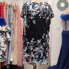 Lipsy London Vestido Flores Encaje -Talla 40