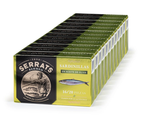 Conserva de Sardinillas en aceite de oliva (12 latas) - SERRATS