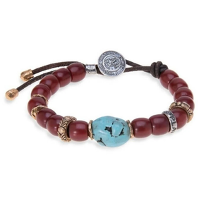 Pulsera PLATADEPALO Java Turquesa (18 cm)
