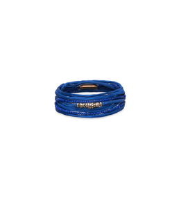 PULSERA PLATADEPALO SUMMER CORDÓN SEDA Y BOLAS AZUL INTENSO