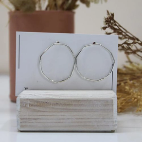 Pendientes aro irregular grande plata