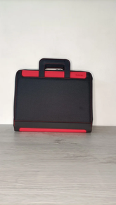 Portadocumentos textil negro- rojo